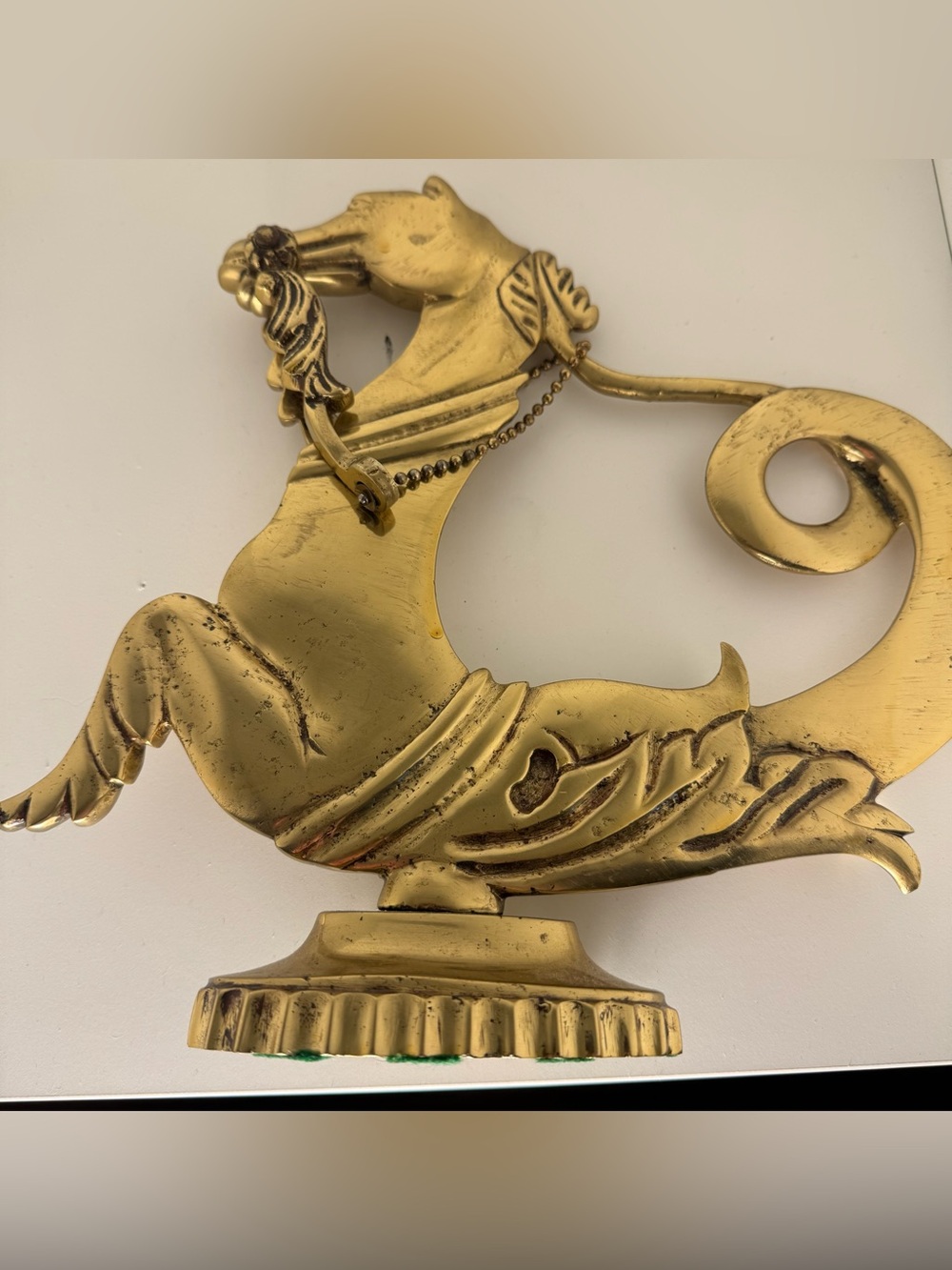 Vintage Venetian Brass Seahorse Gondola Oar Lock Cavallo/Hippocampus